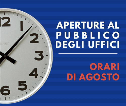 Agosto 2026 â€“ variazione orari uffici comunali